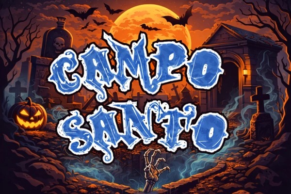 Escenario Campo Santo de paintball en San Antonio de Benagéber, Valencia, ambientado en un cementerio con estética terrorífica